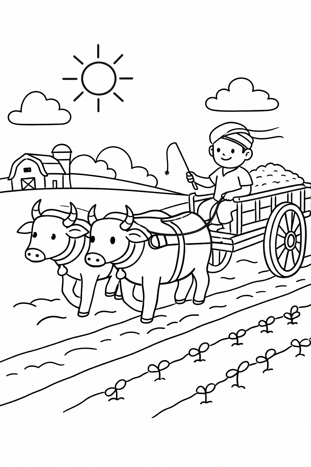 A farmer's jolly bullock cart