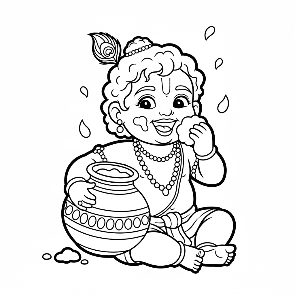 Krishna enjoying butter